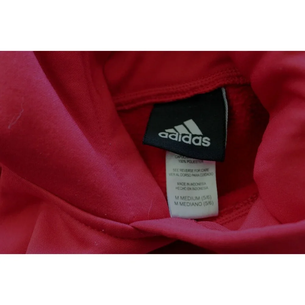 Adidas Wisconsin Badgers Hoodie Boys Medium 5/6 Red White Pullover